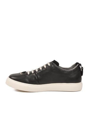 Siyah Hakiki Deri Erkek Casual Ayakkabı 25K515-2 M