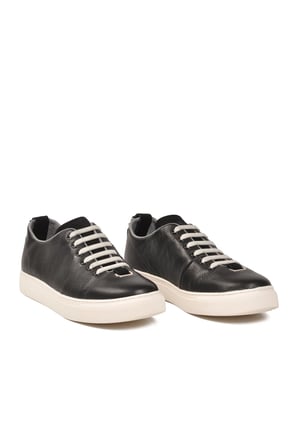 Siyah Hakiki Deri Erkek Casual Ayakkabı 25K515-2 M