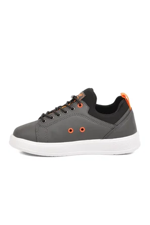 Füme Lastik Bağcıklı Comfort Rahat Tabanlı Erkek Çocuk Sneaker Balase F