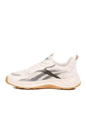 Krem Fileli Memory Foam Erkek Günlük Spor Ayakkabı Hafif Esnek Sneaker E275 M