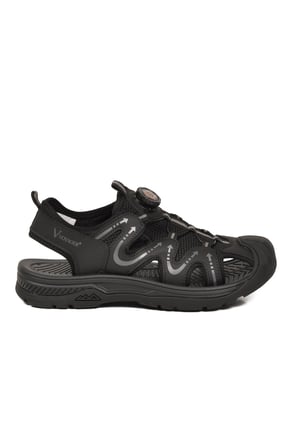 Erkek Outdoor Trekking Sandalet Nefes Alabilen Yapı Misina Bağcık Siyah E339 M