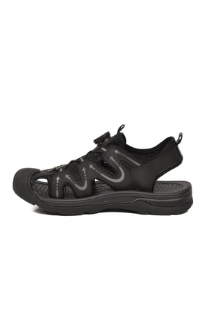 Erkek Outdoor Trekking Sandalet Nefes Alabilen Yapı Misina Bağcık Siyah E339 M