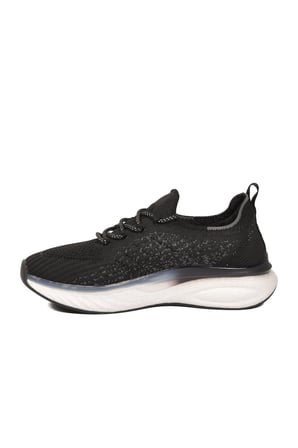 Beyaz-Siyah Geniş Kalıp Anorak Hafızalı Rahat Tabanlı Kadın Yürüyüş ve Spor Ayakkabı Sneaker B264