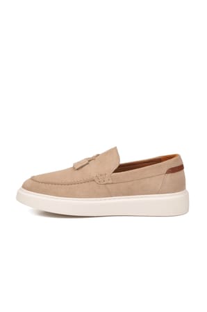 Erkek Ten Süet Rahat Tabanlı Şık Hakiki Deri Smart Casual Ayakkabı Loafer 6795 M