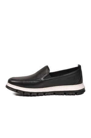Erkek Siyah Hakiki Deri Rahat Tabanlı Şık Makosen Casual Ayakkabı Loafer 6574 M