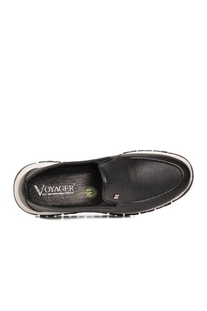 Erkek Siyah Hakiki Deri Rahat Tabanlı Şık Makosen Casual Ayakkabı Loafer 6574 M