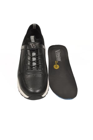 Siyah Hakiki Deri Erkek Casual Sneaker Memory Taban Premium Casual Ayakkabı M033 M