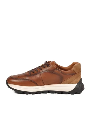 Taba Hakiki Deri Erkek Sneaker Memory Taban Premium Casual Ayakkabı M654 M
