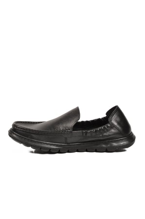 Siyah Erkek Hakiki Deri Smart Casual Loafer Ayakkabı Hafızalı Rahat Taban Sensitive M599 M