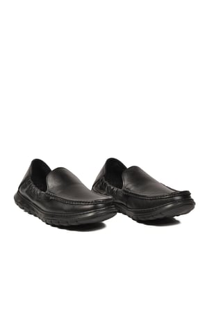 Siyah Erkek Hakiki Deri Smart Casual Loafer Ayakkabı Hafızalı Rahat Taban Sensitive M599 M