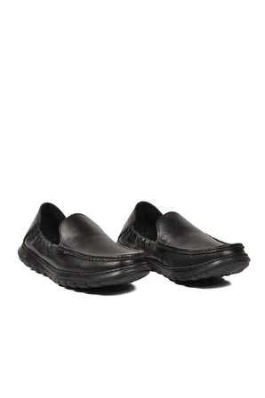 Siyah Erkek Hakiki Deri Smart Casual Loafer Ayakkabı Hafızalı Rahat Taban Sensitive M599 M