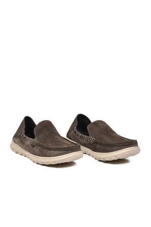 Antrasit Süet Erkek Hakiki Deri Smart Casual Loafer Ayakkabı Hafızalı Rahat Taban Sensitive M599 M