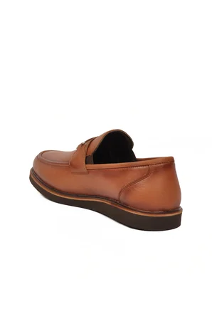 Erkek Hakiki Deri Tokalı Loafer Ayakkabı Klasik Smart Casual Taba 5768 M