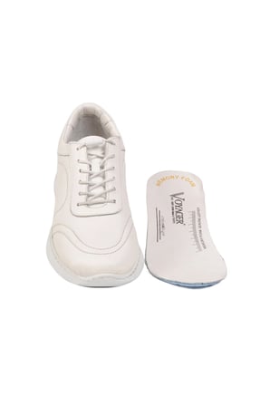 Beyaz Hakiki Deri Hafızalı Taban Lastik Bağcıklı Kadın Casual Ayakkabı Sneaker 8439 Z