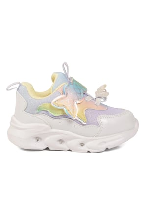Lila Cırtlı Işıklı Anatomik Bebek Spor Ayakkabı Sneaker Aria B