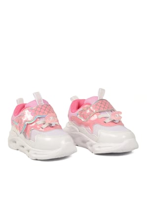 Pudra Cırtlı Işıklı Desenli Anatomik Bebek Spor Ayakkabı Sneaker Aida B