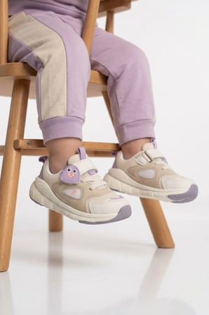 Lila Cırtlı Desenli Anatomik Bebek Spor Ayakkabı Sneaker Dorian İA