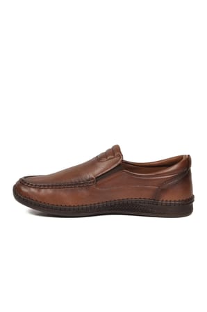 Erkek Ceviz Hakiki Deri Hafızalı Rahat Taban Şık Smart Casual Ayakkabı Loafer M741 M