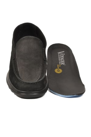 Siyah Nubuk Hakiki Deri Anatomik Hafızalı Rahat Taban Erkek Casual Ayakkabı Loafer M732