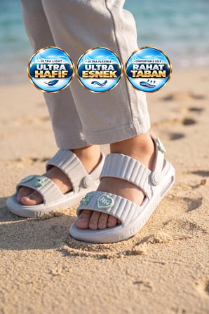 Hafif Rahat Yumuşa Tabanlı Aksesuarlı Işıklı Buz Unisex Çocuk Terlik 4592 B-P