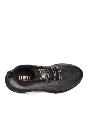 Siyah Rahat Kalın Memory Foam Taban Erkek Yürüyüş ve Spor Ayakkabı Sneaker 25K Crazy