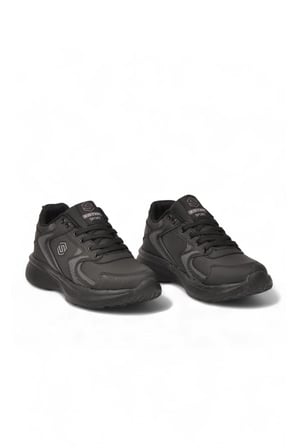 Bağcıklı Hafif Rahat Siyah Unisex Yürüyüş ve Spor Ayakkabı Sneaker 2032 G