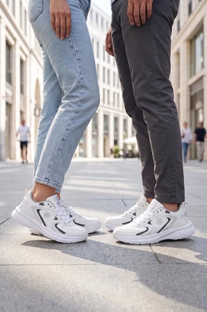 Bağcıklı Hafif Rahat Beyaz Unisex Yürüyüş ve Spor Ayakkabı Sneaker 2032 G