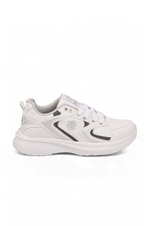 Bağcıklı Hafif Rahat Beyaz Unisex Yürüyüş ve Spor Ayakkabı Sneaker 2032 G