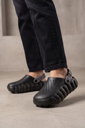 Siyah-Füme Eva Hafif Rahat Yumuşak Taban Unisex Sabo Terlik Havuz Bahçe Terliği 2504