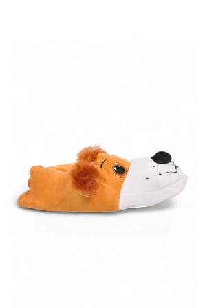 AkınAlbella Sıcak Tutan Köpek Desenli Camel Unisex Ev Terliğ Panduf H025.Z.0008