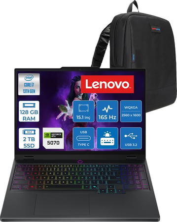 Lenovo Legion 5 15IRX10 Intel Core I7-13650HX Ddr5 128GB 2tb SSD 8GB/RTX5070 115W 15.1" Wqxga (2560X1600) OLED 1000NITS 100% Dcı-P3, 165Hz, Freedos Gaming Laptop 83LY00CHTRF53+ZETTAÇANTA