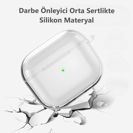 Airpods 4 ile Uyumlu Şeffaf Cyrstal Clear Ultra Berrak Silikon Kılıf - Alt Üst Ayrı (Airpods 4)