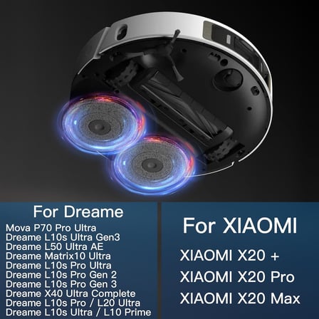 Dreame L10s Ultra, X40 Ultra Complete, L10 Prime, L20 Ultra, L10s Pro Ultra, L10s Plus, L10s Pro robot elektrikli süpürge için 8 adet silme bezi, mikrofiber silme pedi aksesuar seti