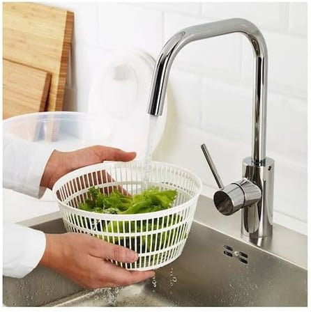 Salata Kurutucu, Beyaz Renk Süzgeçli Beyaz 23 cm Kurutucu