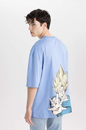 DeFacto Dragon Ball Loose Fit Bisiklet Yaka Sırt Baskılı Kısa Kollu Tişört B5525AX24SPBE553