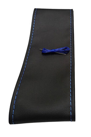 Mazda 3  Sedan  (2004-2016)   Uyumlu Direksiyon Kılıfı Dikmeli Siyah Deri/Mavi Dikişli