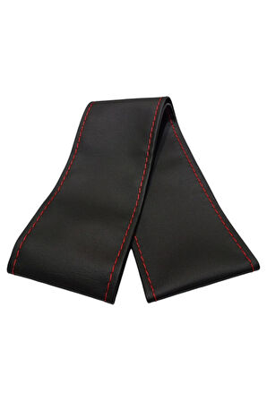 Mazda Cx3  (2015 Ve Sonrası) Uyumlu Direksiyon Kılıfı Dikmeli Siyah Deri/Kırmızı Dikişli