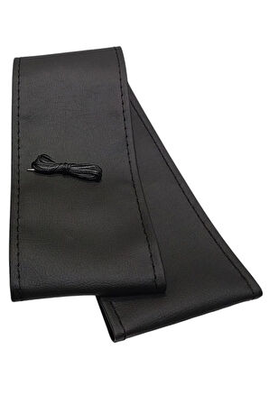 Mercedes W124 Kasa E200 Uyumlu Direksiyon Kılıfı Dikmeli Siyah Deri/Siyah Dikişli