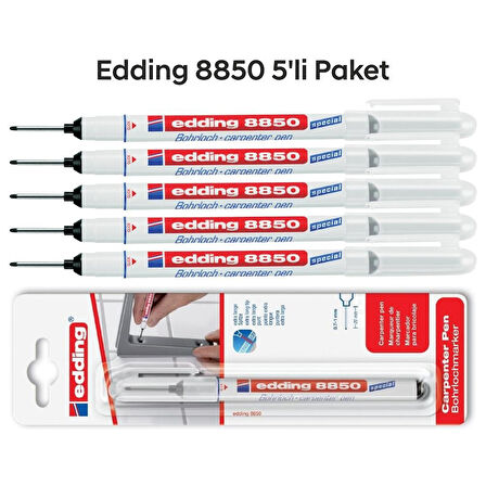 Edding 8850 Montaj İşaretleme ve Marangoz Kalemi 5'li Paket