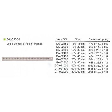 Golden Way Çelik Cetvel GA-2150 15cm