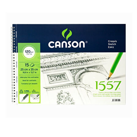 CANSON 1557 RESİM DEFTERİ 25x35 15 YAPRAK 180gr