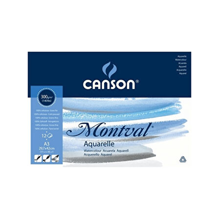 Canson Montval Suluboya Blok 300 gr A3 12 sy