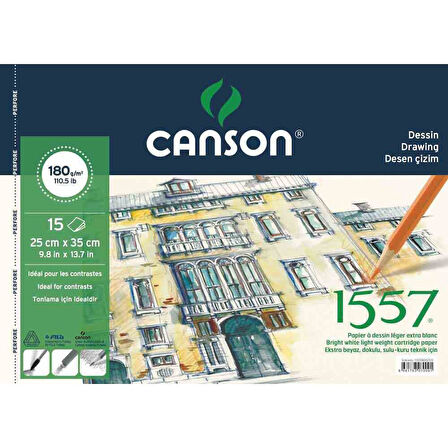 Canson 1557 Çizim Blok 25x35 cm 15 Yaprak C180152535