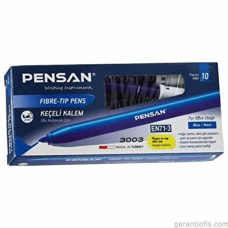 Pensan 3003 Keçeli Kalem Siyah (10 lu Paket)