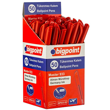Bigpoint Tükenmez Kalem Master 1.0mm Kırmızı