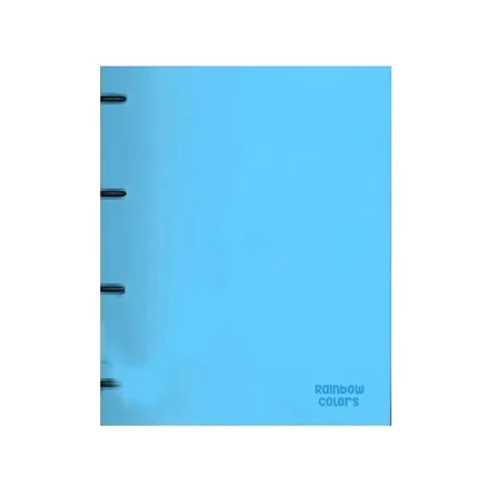 ÖNDER 124-21 RAİNBOW PLASTİK KAPAK HALKALI DOSYA 4 HALKALI AÇIK MAVİ