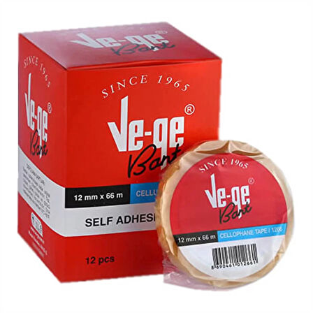 Vege Selofan Şeffaf Bant 12x66 mt NR-3218