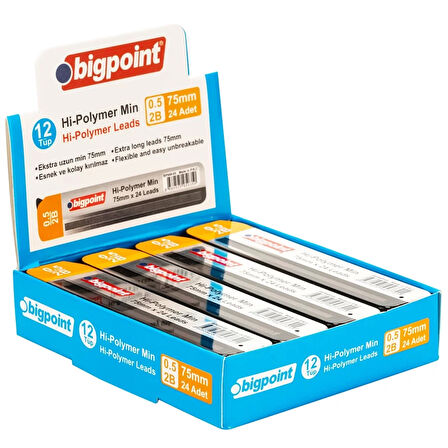 Bigpoint Kalem Ucu 0.5mm HB 75mm 24'lü Tüp