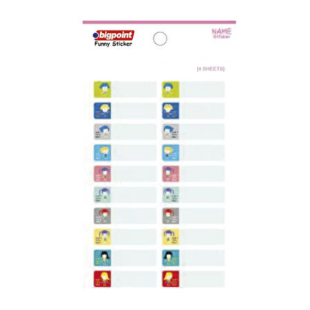Bigpoint Sticker School Çocuklar 4 Yaprak