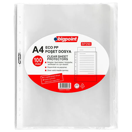 Bigpoint Poşet Dosya Eco 30 Mikron 100'lü Paket